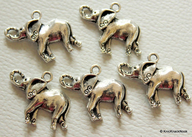 5 x Elephant Silver Tone Charms